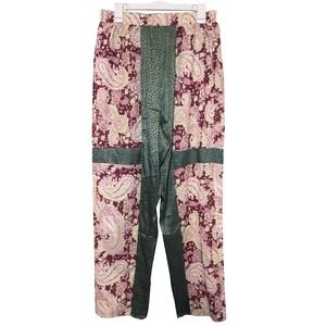 Ces Femme Silky Boho Paisley Wide Leg Palazzo Oversized Pants Size Large